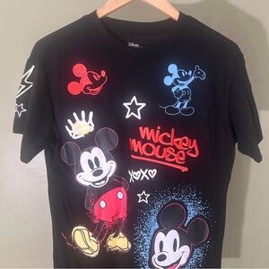 Mickey Mouse Women's Embroidered Graphic Print T-Shirt size XS